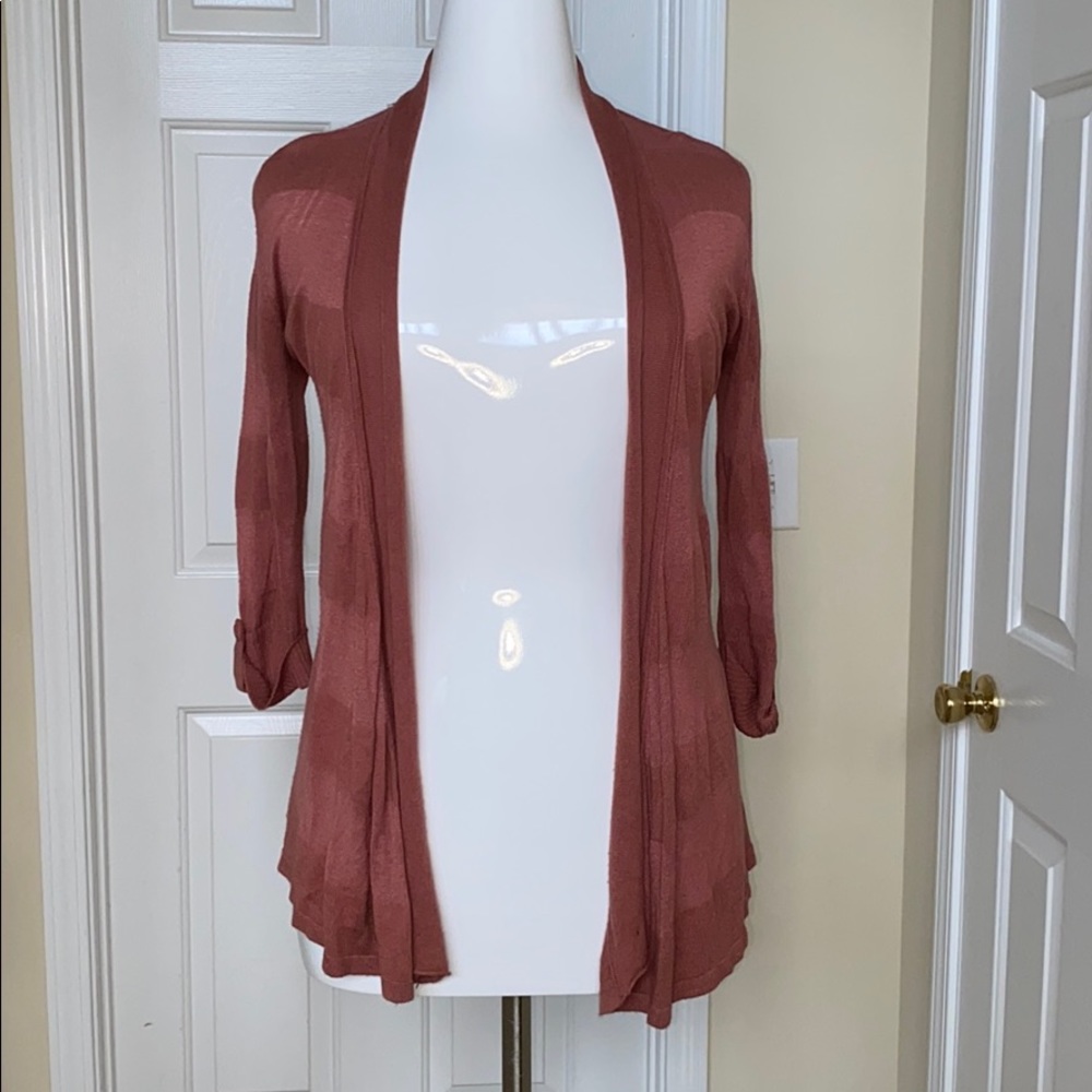 Pink Rose Rust Opened Cardigan Sweater